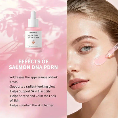 PDRN Pink Peptide Serum, Pink Glow Serum, Peptide Niacinamide Hydrating  Moisturizing Firming,Uneven Skin Tone,Korean Skin Care