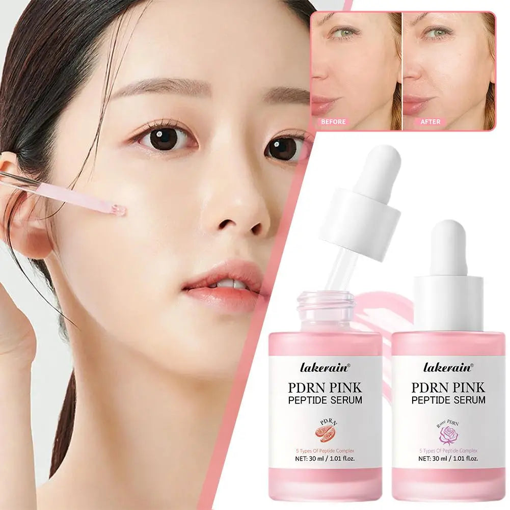 PDRN Pink Peptide Serum, Pink Glow Serum, Peptide Niacinamide Hydrating  Moisturizing Firming,Uneven Skin Tone,Korean Skin Care